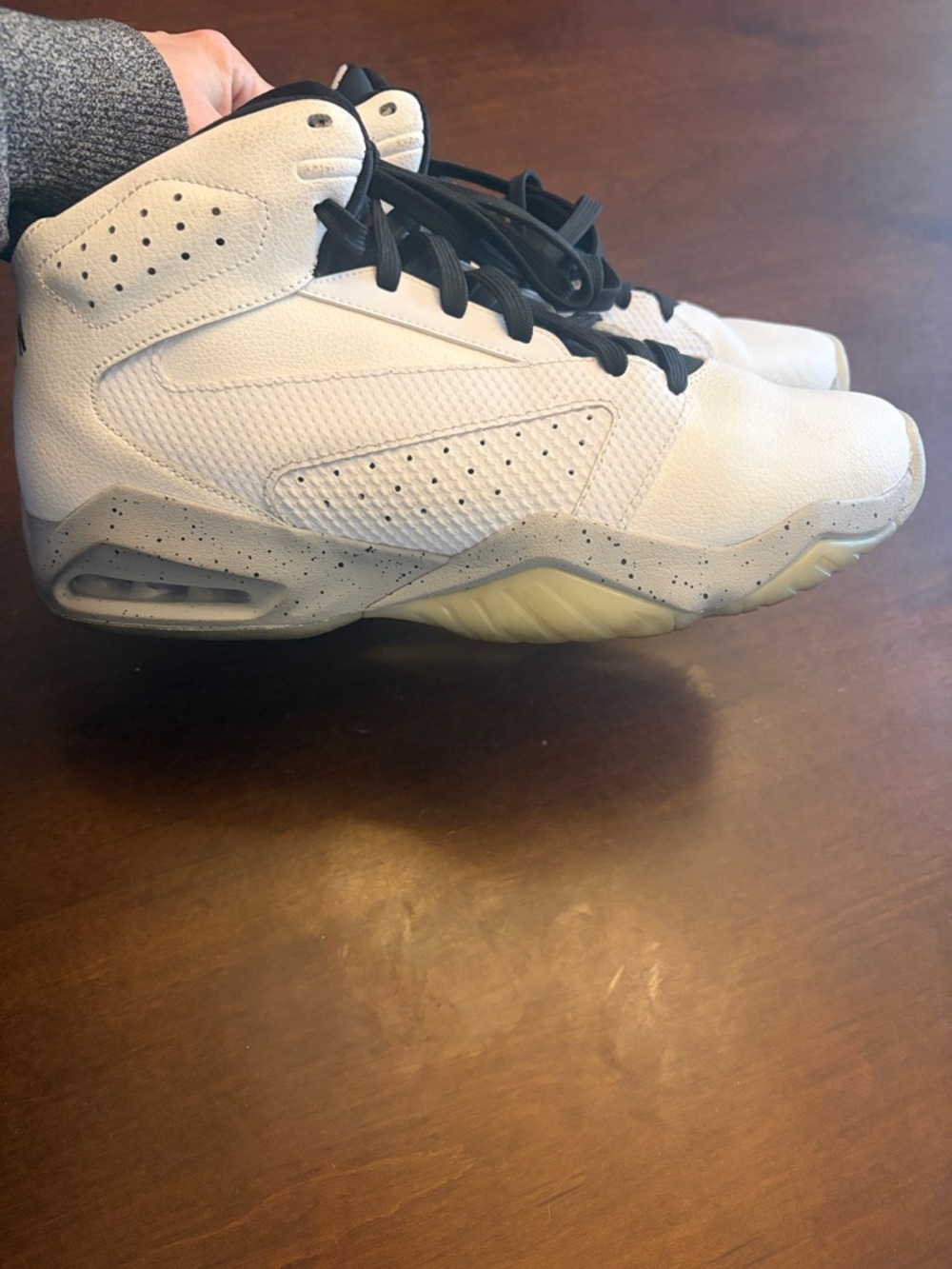 Men’s Jordan White and Black High-Top Sneakers - Picture 2 of 4